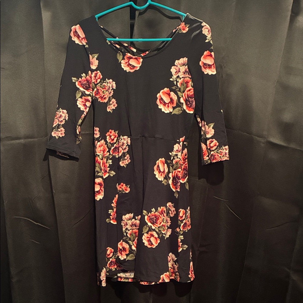 Floral Black Dress